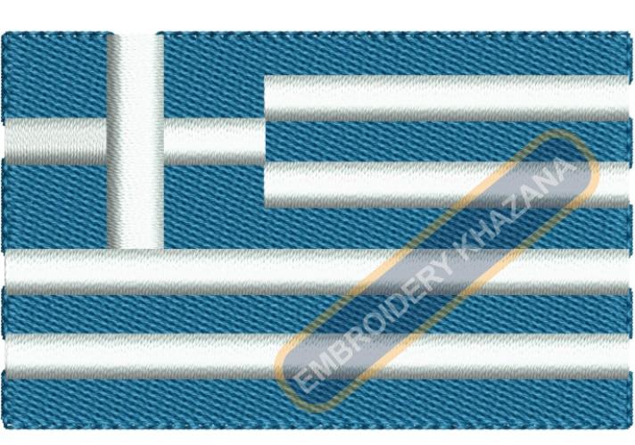 greece flag embroidery design